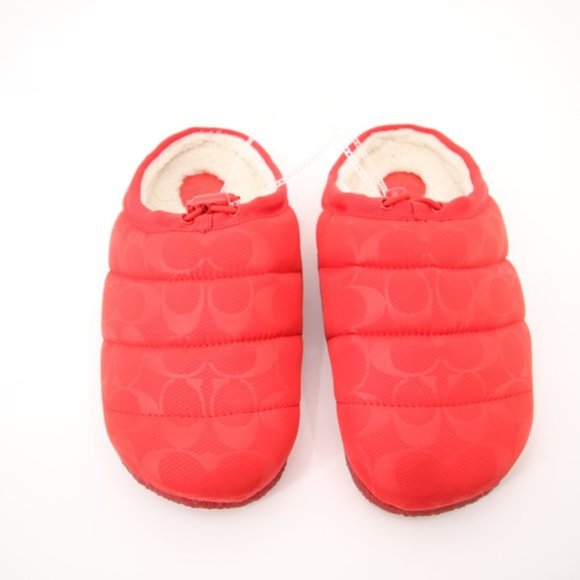 NWT Coach Rachelle Slippers Red Puffer Slip On Multiple Sizes Available - Picture 2 of 12